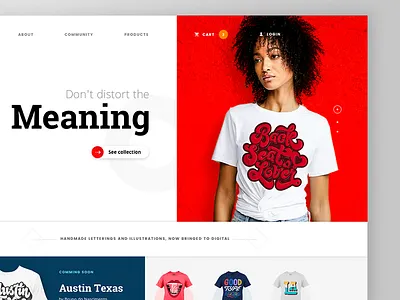 Blancnoir Online Store clean clothing dashboard design homepage red shop slideshow user experience user interface web web design