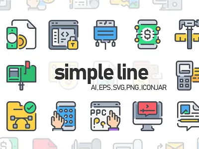 Simple Line icon Collection design icon icons illustration interface modern set simple ui vector website