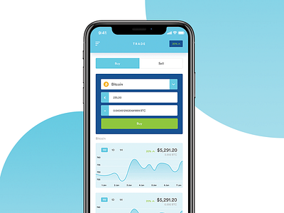 Cryptocurrency App Design app bitcoin blue buy clean cryptocurrency gradients modern money trade ui design ux design