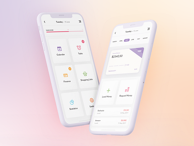 TimeNote for iPhone X app blur clean colors design digital iphone mobile round task web