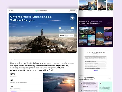 Travel Agency Website Landing Page cleandesign creativedesign dribbble dribbbleshots exploretheworld figmadesign landingpage responsivedesign tourismwebsite travelagency travelwebsite uidesign uiuxinspiration userexperience uxdesign wanderlust webdesign webdesigninspiration websitedesign