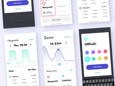 Zone - iOS app app chart ios mobile redesign time tracking
