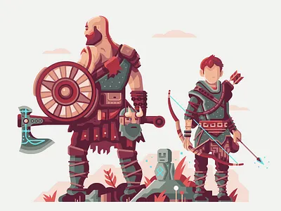 Warriors of Midgard arrow axe bow god of war loki magic midgard mythology norse shield statue warrior