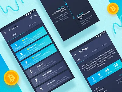 ICOs ratings App android app bitcoin blockchain coin crypto cryptocurrency dashboard design graph ico mobile