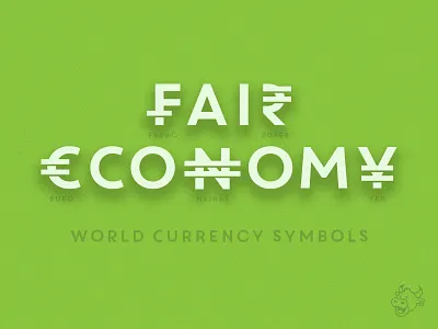 Faireconomy Wordmark currency equal symbol euro franc logo money nairas rupee type wordmark yen