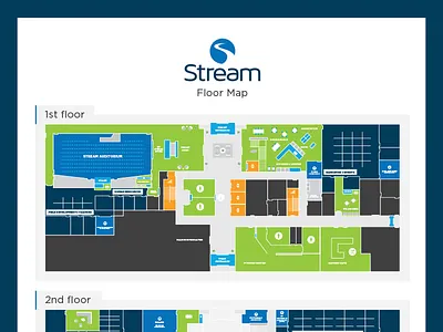 Stream Office Floor Map cartography floor map floor plan floorplan layout map maps navigation office map way finding wayfinding