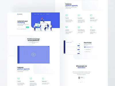 Locomotive 📑 blue business clean illustration marketer platform startup technology ui ux