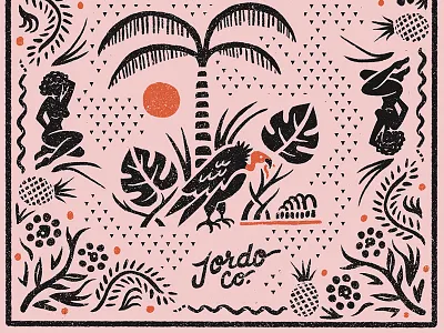 Tropic Vulture Full bandana bird eagle hawk illustration palm tree pattern tropical vulture