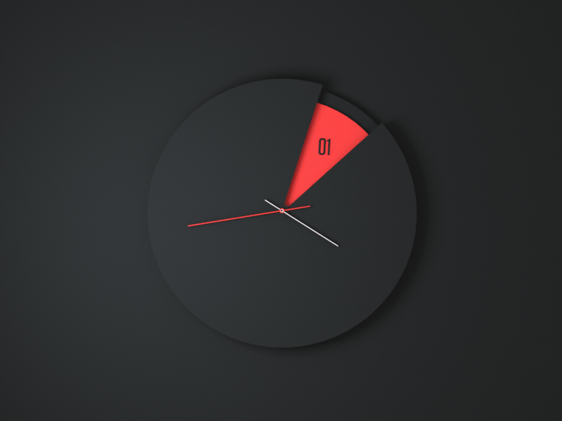 Hickery Dickery Clock animation clean clock flat gif render retro time ui vintage web