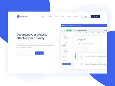 DocuRocket - Documentation for organizations application clean git landingpage