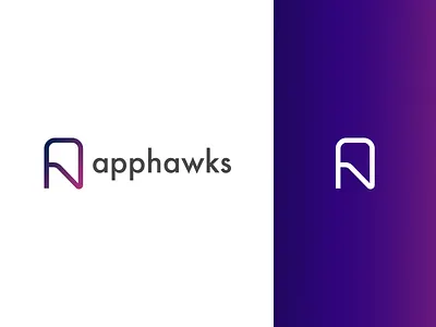 Apphawks - Logotype app brand design gradient identity logo mark qa qa company qa logo