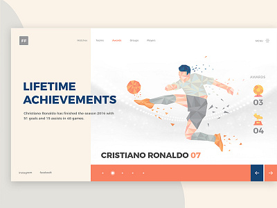 Football Awards 2018 achievements awards creative design football games goals matches player uiux web design