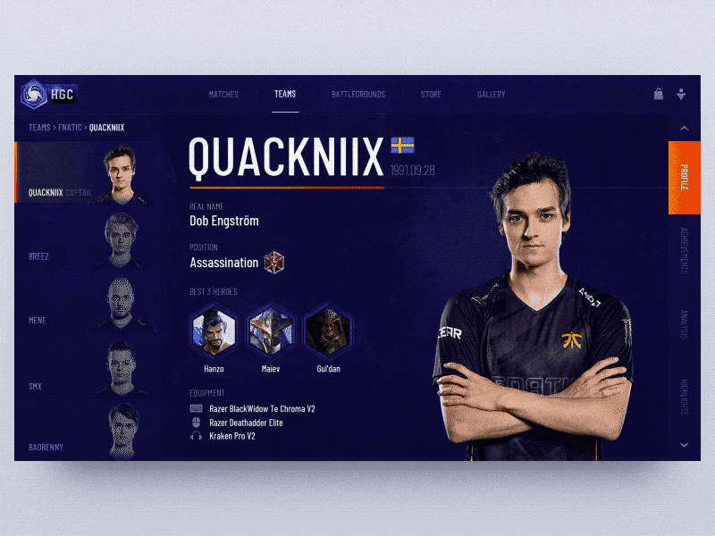 Heroes of the Storm HGC Web Concept Design Part. 3 ae billzard e sport fiction game heroes match motion of storm the website