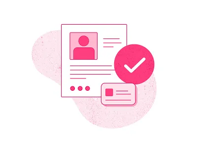 Verify Account - Step 1 colorful ecommerce illustration imagery payment pink progress steps texture website white