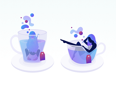 Tea break☕ colors design flat glow gradients graphic idea illustration tea