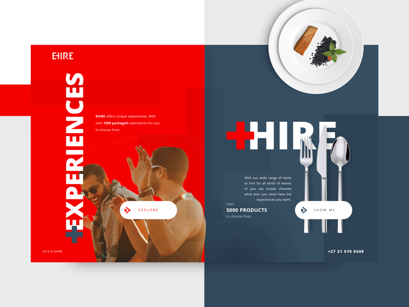EHIRE #1 Homepage events hire site ui ui animation ui motion ux web animation website