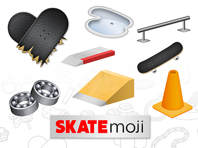 Skatemoji emoji icon illustration imessage skate sticker