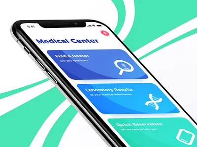 Medical Center Menu cards center doctor ios iphone x laboratory medical menu