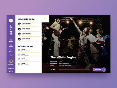 Redbull Mix it Up Brasil band design layout mix music redbull sketch tinder ui ux web