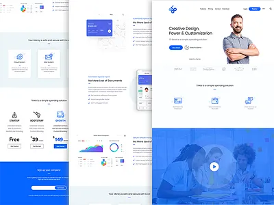 Landing Page UI business clean design enterprise landing page psd ui ux website white