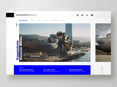 Guggenheim Museum Expolration adobe xd blue header invision krsdesign modern museum studio ui ux