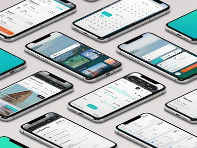 Travel App - Isometric app booking clean flights ios isometric minimal mobile screens travel ui uiux