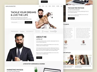 Simple Marketer beard concept design home homepage lander market marketing minimal minimalism minimalist minimalistic photoshop site web web design website website concept website design websites
