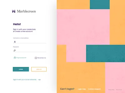 Marblecreen decoration design furniture layout login marble pattern sign in ui web