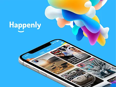 Happenly - Social Network Redesign feed instagram iphone x live snapchat social network