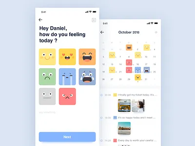 Daily exercise 002-Emotional box project app emotion ui
