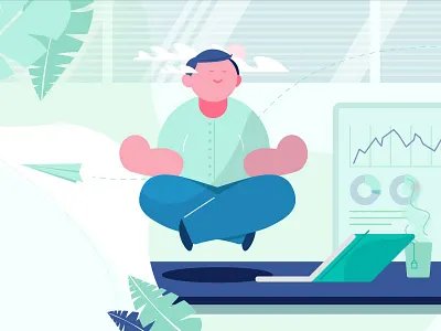 Mind open to advertisement ad advertisement green illustration line marketing meditation mind open peace sketch work