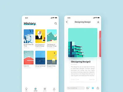 Piece - Read app 02 app blue clean concise design home icon read ui ux visual white