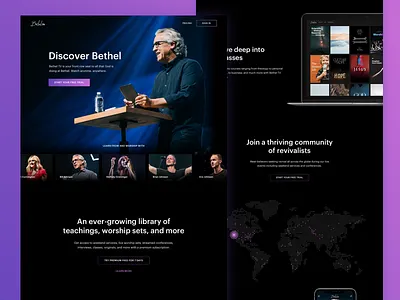 Bethel.tv bethel landing page marketing page product streaming tv ui ux video