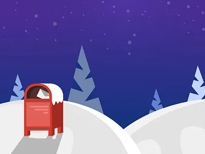 A little illustration for Christmas night christmas courrier illustration letter noël post postbox santa