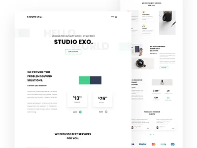 Minimal Agency Landing Page agency design designstudio free interface layout minimal motion product startup user webdesign