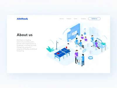 AltoStack - About us cloud consultancy devops illustration isometric ui ux