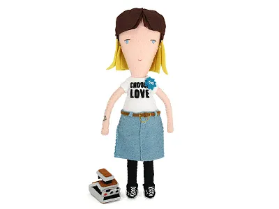 Moo Doll #166 camera doll employee felt gift polaroid portrait tats tattoo vans