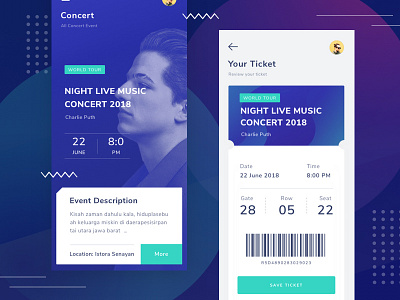 Ticketing App android app chart clean dark dashboard design desktop illustation illustration ios landing light menu mobile profile ticket ui ux website