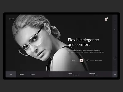 Escada desktop fullscreen glasses minimal motion ui ux web webdesign website