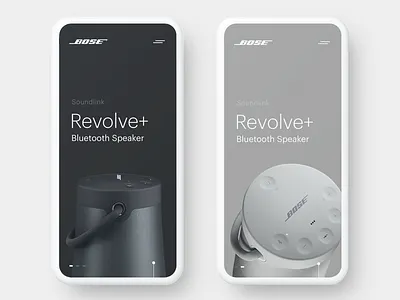 Bose Revolve+ Bluetooth Speaker Concept animation bose clean product simple slider smooth ui ux