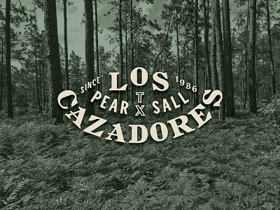 Los Cazadores Extensions badge brand extension illustration lettering lockup los cazadores ranch texas