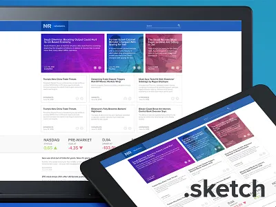 Responsive template newsreel page layout adaptive blog free responsive sketch template ui ux web