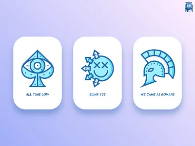 Band Goes Icon Part 02 all time low blink 182 blue emoticon eye helmet icon roman rome spades we came as romans