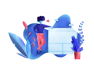 Showcase blue business man draw illustration purple showcase ui design ux design web designer wireframe wireframing