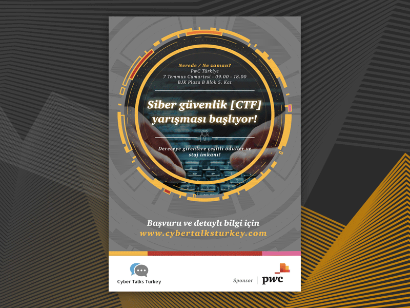 Cyber Security Poster - PwC Turkey animation design poster security ui ux