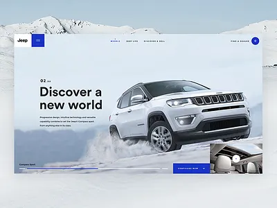 Jeep Compass car compass design jeep landing light ui ux web website