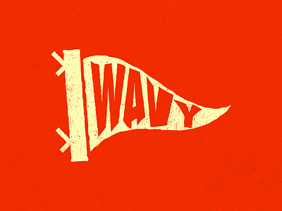 Wavy distressed drawn grunge hand lettering pennant retro typography vintage