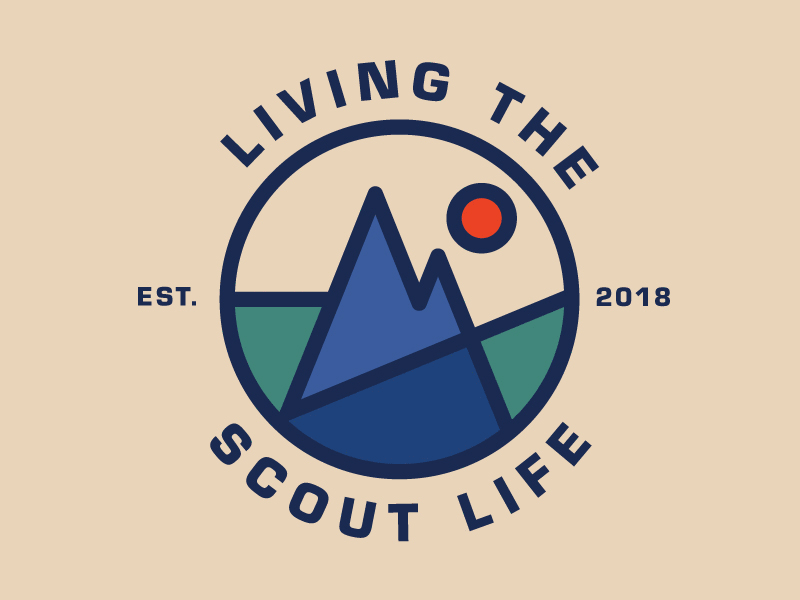 Blog Logo animation circle hat icon illustration lines logo mountains patch sun t shirt thick