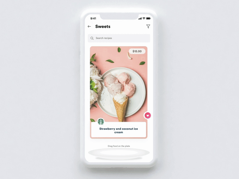 Order Sweets animation basket buy food gif ios motion order plate shop ui ux