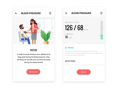 Health App：Blood Pressure android app blood pressure health health app heart rate smartband ui
